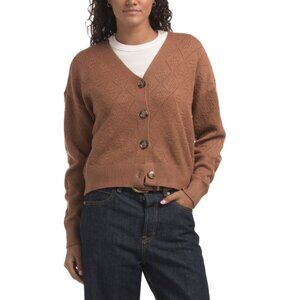 CYRUS Burlwood V-neck Yummy Novelty Cable Cardigan
